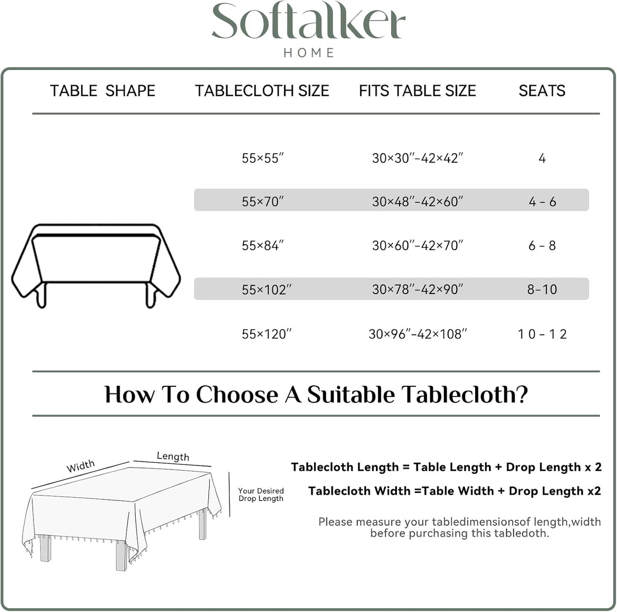 Softalker Gingham Rectangle Tablecloth with Tassel, Beige Cream, 55" x 84"