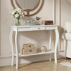 ChooChoo 39" Narrow Entryway Table with Drawer, White