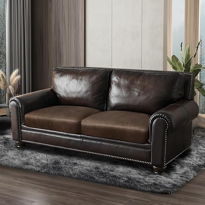 Leather Look Couch Cushion Covers Sofa Seat Slipcovers Sets Couches Furniture - Image 8