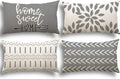 YCOLL Lumbar Pillow Covers 12x20 Set of 4, Modern Sofa Throw Pillow Cover by PillowCoversExpert