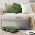 MIULEE Pack of 2 Couch Throw Pillow Covers 24x24 Inch Dark Gray Farmhouse - Image 5