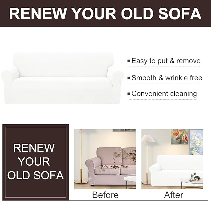 U-NICE HOME Oversized Stretch Sofa Slipcover, Soft Jacquard Fabric Couch Cover - Image 5
