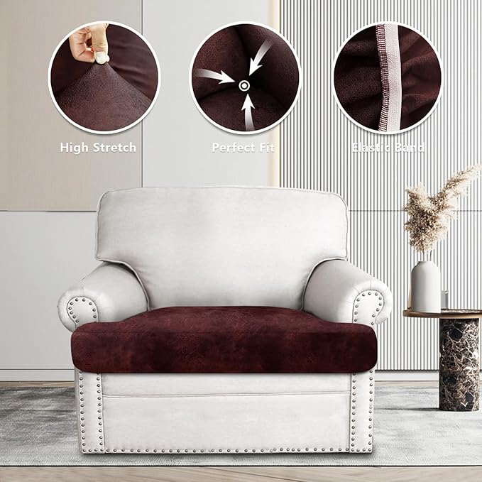 Leather Look Couch Cushion Covers Sofa Seat Slipcovers Sets Couches Furniture - Image 5