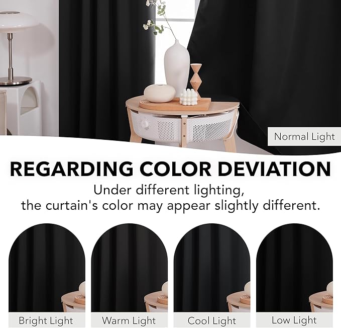 Deconovo Blackout Curtains, Thermal Insulated, W42 x L72 2 Panels, Back Tab - Image 6