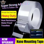 PHIXBEAR Extra Large 1.2" x 240" Double Sided Mounting Tape Heavy Duty, Clear & Tough Nano Adhesive Tape Multipurpose Removable Tape