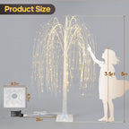 5FT Lighted Weeping Willow Tree, 216 LED Artificial Willow Tree, Warm