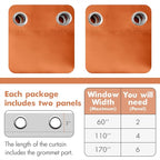 MIULEE 2 Panels Orange Blackout Curtains Room Darkening Thermal Insulated Fall - Image 6