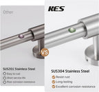 KES No Drill 30-Inch Shower Slide Bar with Adjustable Handheld Shower Head Holder, Self Adhesive, Universal Fit, 18/8 Brushed Stainless Steel Drill-Free for Bathroom, F209S78DF-BS
