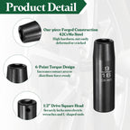3Pcs 1/2" Drive 9/16 Inch 6 Point Deep Impact Socket 78mm Length