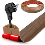 Floor Cord Cover Cable Cavity Self Adhesive Cord Hider Floor 10FT Floor Cable Management Power Cord Protector Floor Electric Cord Covers for Offices, Gym, Exhibitions (Misty Brown Wood, 1.18" x 10')
