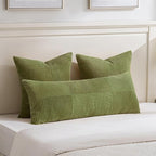 Fancy Homi 2 Packs Moss Green Big Decorative Throw Pillow Covers 24x24 Inch - Image 5