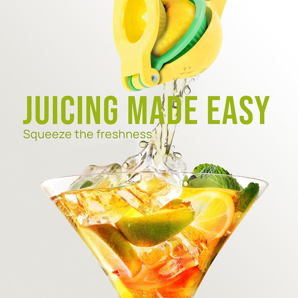 Zulay Kitchen Metal 2-in-1 Lemon Lime Squeezer, Juicer Handheld - Yellow