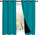 NICETOWN Peacock Teal 100% Blackout Lined Curtains, 2 Thick Layers Completely by NICETOWN