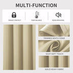Joydeco Beige Custom Solid Single Blackout Curtain - Image 4