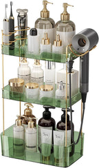 Akinbas 3 Tier Bathroom Organizer Countertop Makeup Perfume Tray Skincare Organizer for Bathroom Dresser Vanity (Grey)