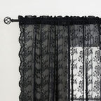 YJ YANJUN Vintage Lace Curtains 54 inch Length Victorian Floral Pattern Goth - Image 2