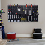 Pegboard Smith 48x24 inch Black Metal Pegboard Kit for Wall Organization with Hooks, Garage Storage Bins, and Utility Tool Board, Efficient Tool Organizer Peg Board