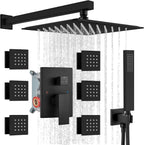 gotonovo Rainfall Shower System with Full Body Jets 6pcs Matte Black