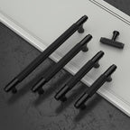 9BUILD 10 Pack Knurled Cabinet Pulls 3.75 Inch Matte Black Kitchen Cabinet Handles Black Cabinet Hardware Kitchen Handles for Cabinets Brass Drawer Pulls T Bar Drawer Handle