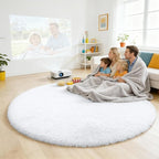 OLANLY White Round Rugs for Bedroom - Image 3