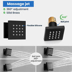 gotonovo Rainfall Shower System with Full Body Jets 6pcs Matte Black