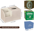 PU Leather Square Tissue Box Cover - Multi-Functional Tissue Box Holder