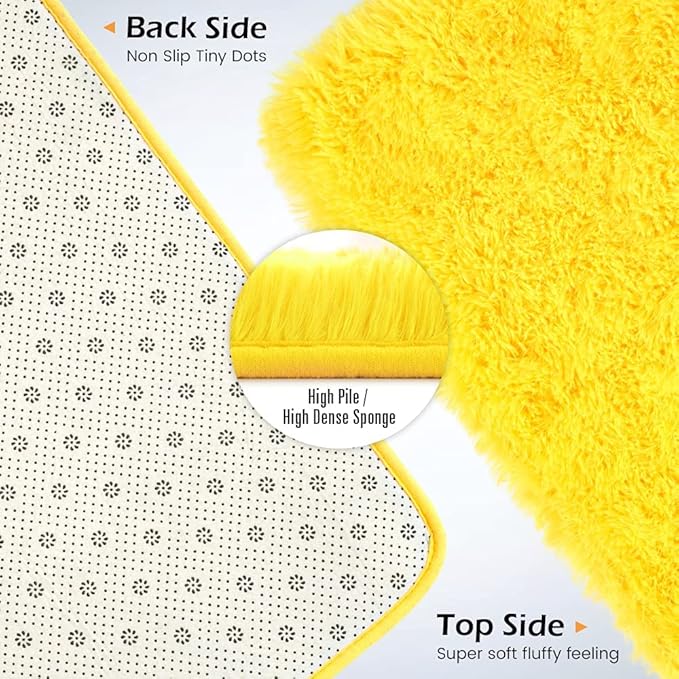 Amearea Premium Soft Fluffy Rug Modern Shag Carpet, High Pile, Solid Color - Image 4