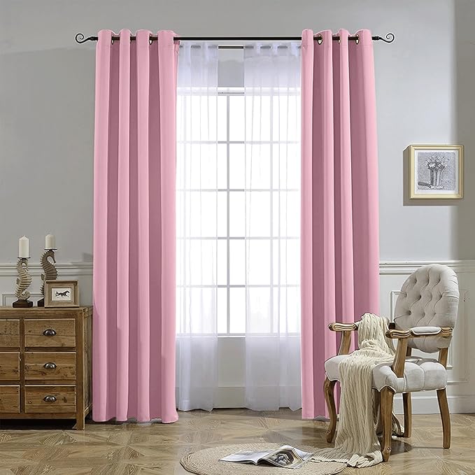 NICETOWN Crystal Pink Blackout Curtains - Image 7
