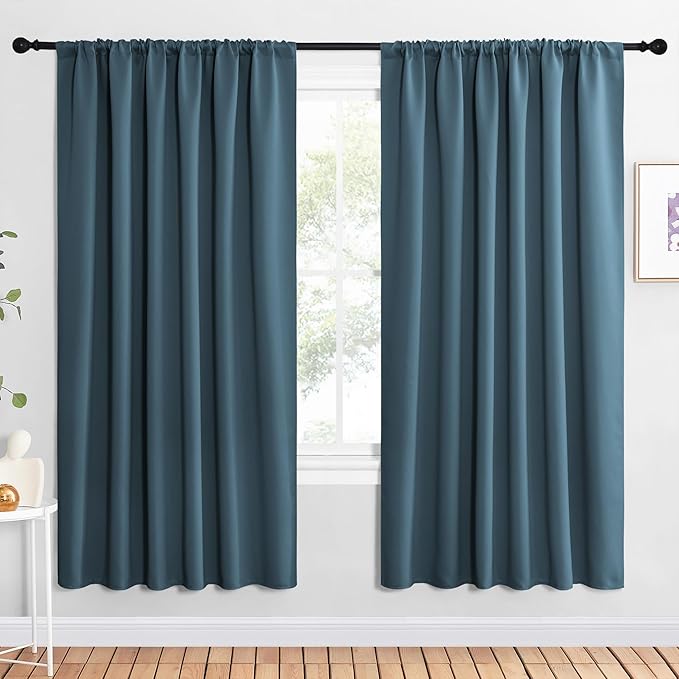 NICETOWN 2 Panels Blackout Curtains, Rod Pocket Window Curtains Room Darkning by NICETOWN