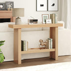 MAHANCRIS Modern Console Table, 39.4" Rectangular Entryway Table, Natural