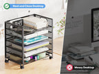 Simple Trending 5 Tier Paper Organizer, File Organizer for Desk, Black