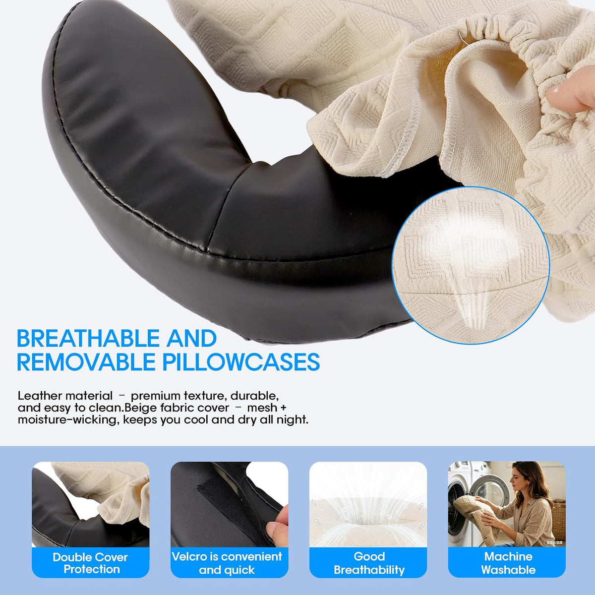 Wingle Massage Headrest for Bed at Home,Portable Bed Massage Head Holder,Adjustable Bedside Massage Face Cradle, Washable Massage Table Kit for Sleeping Mattress,Face Down Pillow After Eye Surgery