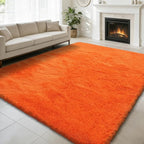 8x10 Fluffy Area Rugs for Living Room, Shag Area Rug for Bedroom, Soft Orange by yulidayang