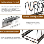 ROOHUA Pot and Pan Lid Organizer Rack for Under Cabinet, Grey