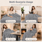 LUXIAN Electric Heated Blanket,Flannel,Full 72x84in,Grey, Thanksgiving