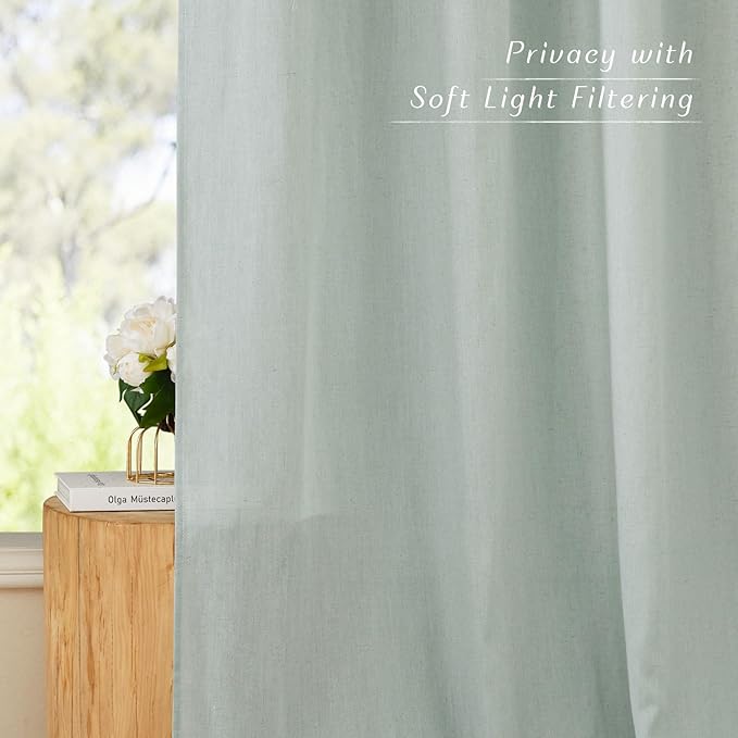 NICETOWN Rustic Linen 144 inch Long Curtains - Image 6
