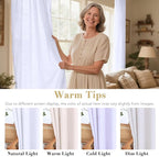 H.VERSAILTEX Living Room Linen Curtains Home Decorative Nickel Grommet Curtains - Image 3