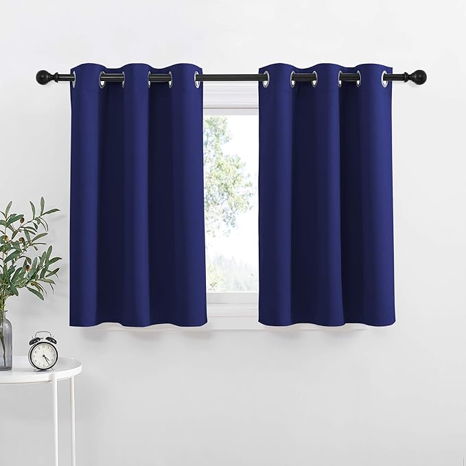 NICETOWN Royal Blue Blackout Kitchen Curtains by NICETOWN
