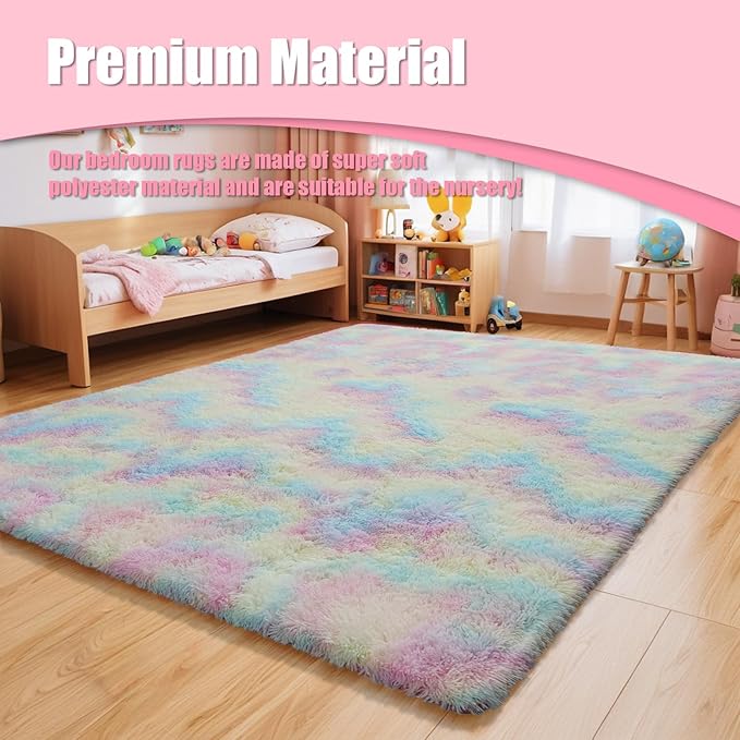 8x10 Fluffy Area Rugs for Living Room, Shag Area Rug for Bedroom, Soft Fuzzy - Image 7