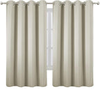 LEMOMO Light Beige Blackout Curtains 66 x 63 Inch Length/Set of 2 Curtain - Image 2