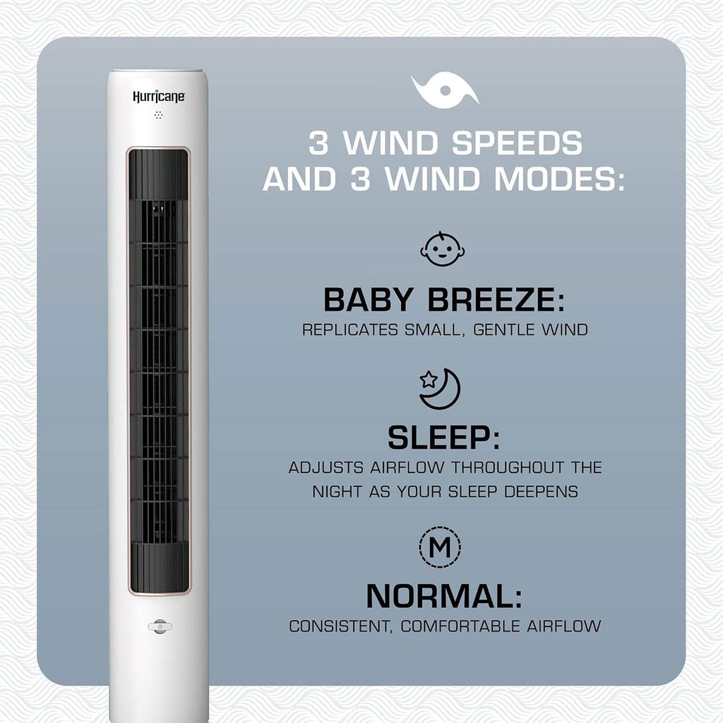 Hurricane Triple Action Air Enhancing Tower Fan, White, 40in, 2 Pack