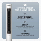Hurricane Triple Action Air Enhancing Tower Fan, White, 40in, 2 Pack