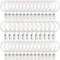 40 Pack Metal Curtain Rings with Clips, Drapery Clips Hooks, Decorative Curtain Rod Clips 1.5 in Interior Diameter, Rustproof White