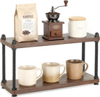Mkono Coffee Station Organizer, 2 Tier Mug Shelf Coffee Bar Accessories