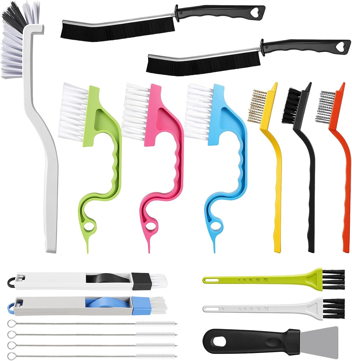 Crevice Cleaning Brush, 18 Pcs | Cleaning Brush | Hard Bristle Scrub