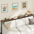 MAHANCRIS 102.3" Console Table with Adjustable Height 24"-32.7" & 2 Outlets