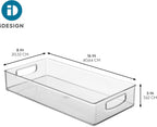 iDesign Stackable Clear Plastic Extra Long Pantry Organizers