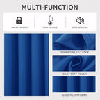Joydeco Royal Blue Custom Solid Single Blackout Curtain - Image 4