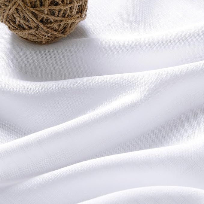 Snow White Linen Curtains 102 Inches Long - Image 4