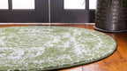 Unique Loom Bromley Collection Area Rug - Wells (3' Round, Green/ Ivory)